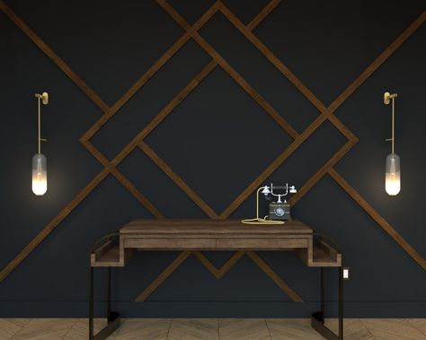 ColeDesignsCompany - Etsy Basement Accent Wall Ideas, Bachelor House, Accent Feature Wall, Wooden Accent Wall, Accent Wall Design, Diy Wood Wall, Feature Wall Design, Donor Recognition, Black Accent Walls