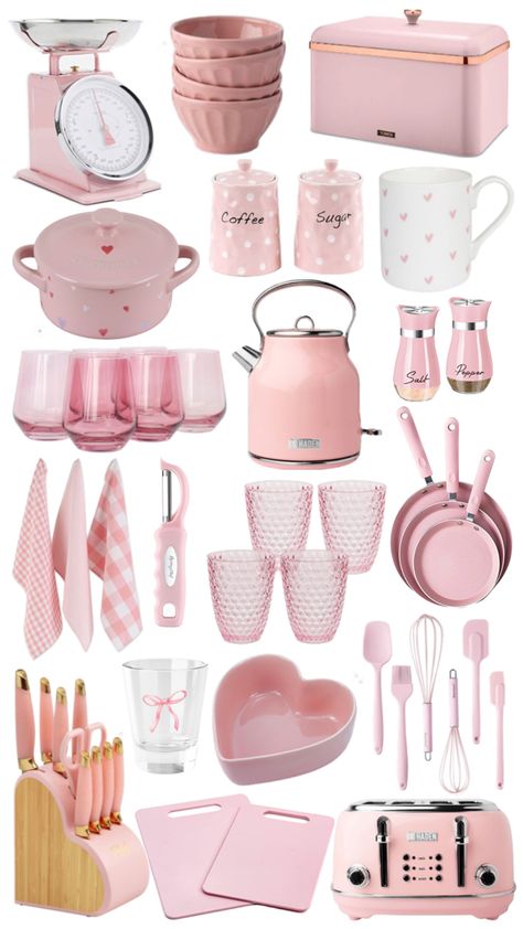 Pink Kitchen Accessories, Pink Kitchen Utensils, Pink Kitchen Appliances, Pink Utensils, Girly Kitchen, Kitchen Pink, Girly Apartments, Girly Apartment Decor, Birthday Presents For Mom