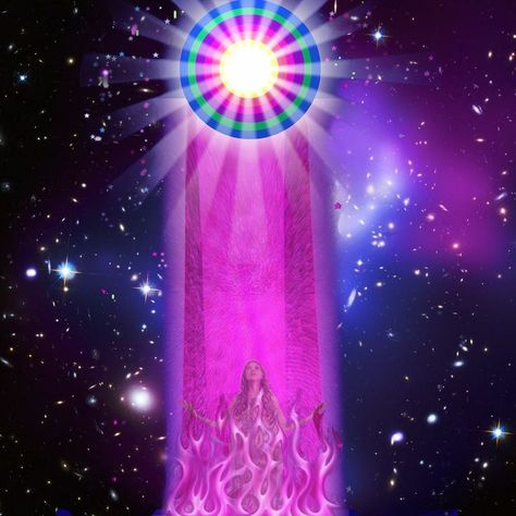 Violet Flame Healing Process: 1. For about 1-3 minutes, visualize yourself sitting inside of a ball of Violet Light. 2. While visualizing this light, repeat the following statement for the duration of the 1-3 minutes: I am a being of Violet Fire, I am the purity of Divine Love's Desire.  3. Express gratitude for the opportunity to connect with the Violet Flame.  And that's it!  Try this out for the next 2 weeks, and notice how much more joy, love, ease, flow, and peace enters your life. Archangel Zadkiel, Kundalini Meditation, Violet Flame, Consciousness Art, Flame Art, Meditation Prayer, Spiritual Prayers, Ascended Masters, St Germain