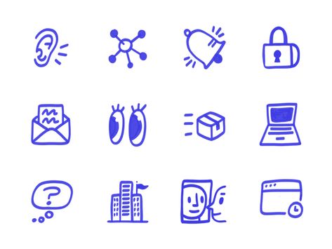 Hand Drawn Icons by Bryan Schuldt on Dribbble Web Icon Design, Wellbeing Branding, Website Icon, Doodle Icons, Drawn Icons, Sketch Icon, Hands Icon, Marketing Icon, Icon Design Inspiration