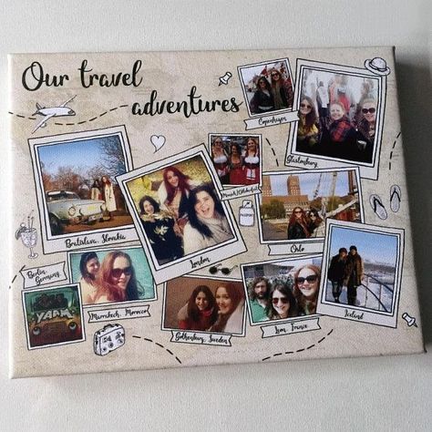 Travel Themed Room, Souvenir Ideas, Best Friend Family, Friend Scrapbook, Album Photo Scrapbooking, Travel Journal Scrapbook, Album Journal, Memory Journal, Family Presents