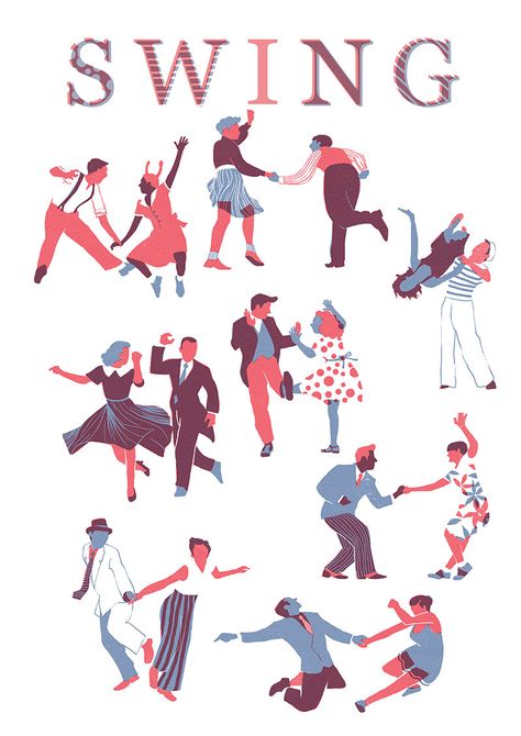 Arte Jazz, Dancing Drawings, Lindy Hop, Swing Dancing, Outdoors Tattoo, Dance Poster, Swing Dance, People Dancing, Landscape And Urbanism