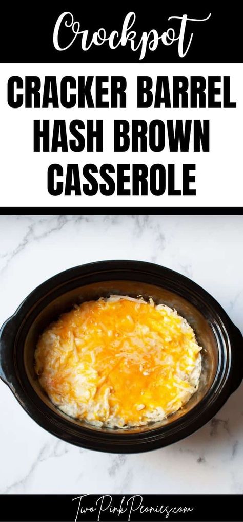 Crockpot Cracker Barrel Hash Brown Casserole {easy toss & go recipe!} Cracker Barrel Potatoes, Cracker Barrel Hash Brown Casserole, Crockpot Hashbrown Casserole, Copycat Cracker Barrel Hashbrown Casserole, Copycat Cracker Barrel Hashbrown, Cracker Barrel Hashbrown, Cracker Barrel Hashbrown Casserole, Copycat Cracker Barrel, Hashbrown Casserole Recipe