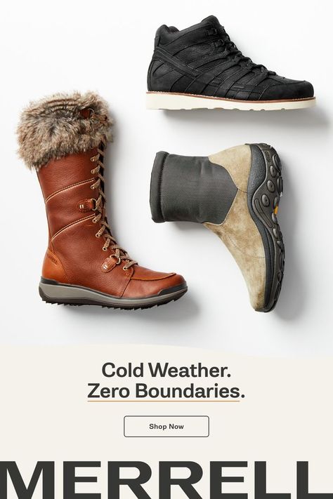 Venture outside with us all season long with winter boots and gear from Merrell. Merrell Shoes Women Waterproof Winter Boots, Merrell Boots Women, Winter Boots For Men, Merrell Boots, Deep Snow, Tall Winter Boots, Best Winter Boots, Love Winter, Insulated Boots