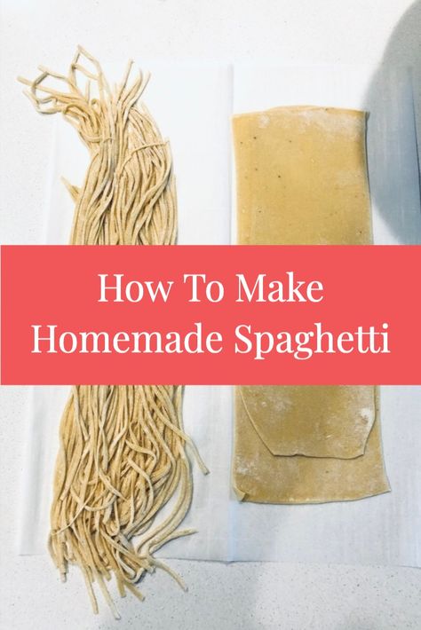 How To Make Spaghetti Pasta, Diy Spaghetti Noodles, Homemade Pasta Dough Kitchenaid Recipes, Homemade Spaghetti Noodles, Home Made Spaghetti, Spaghetti Homemade, Carton Of Eggs, Noodles Homemade, Pasta Drying Rack