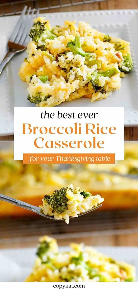 Looking for a great chicken side dish? This quick and easy broccoli cheese rice casserole recipe is for you! A few minutes of cooking butter, onion, Velveeta cheese, cream of chicken soup, and fresh broccoli on the stove top is all it takes. It's creamy, comforting, and full of flavor. Great with pork and turkey too. Be sure to watch the video! Cheese Rice And Broccoli, Cream Of Broccoli Casserole, Broccoli With Rice Recipes, Rice With Broccoli And Cheese, Chicken Rice Broccoli Casserole Velveeta, Broccoli Cheese Rice Casserole Recipe, Rice Brocolli Cheese Casserole, Broc Cheese Rice Casserole, Broccoli Rice And Cheese Casserole With Fresh Broccoli