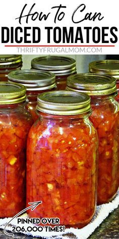 Recipes With Diced Tomatoes, Can Crushed Tomatoes, Canning Tomatoes Recipes, Easy Canning, Canning Crushed Tomatoes, Canning Fruit, Canning Whole Tomatoes, Home Canning Recipes, Canning Vegetables