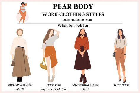 Wrap Skirts Pear Dress, Pear Body Shape Fashion, Pear Shaped Fashion, Pear Body Shape Outfits, Pear Shape Fashion, Pear Shaped Outfits, Dress For Body Shape, Pear Shaped Women, Romantic Clothing