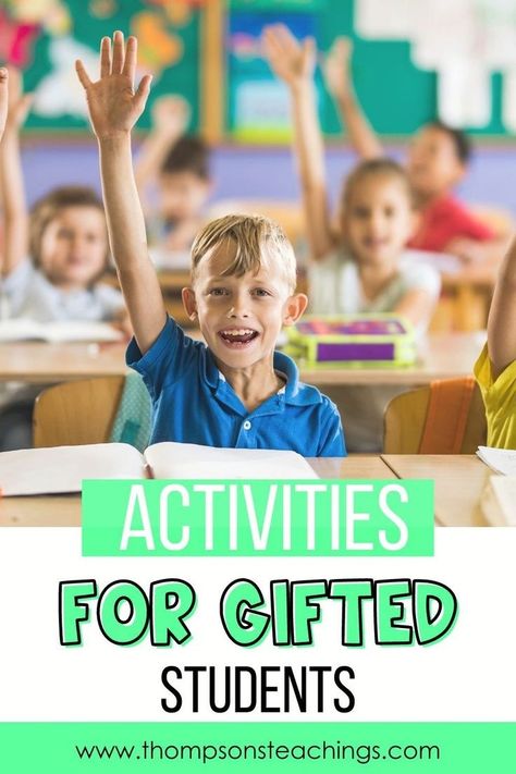 Are you struggling with differentiating instruction for gifted students? Check our ideas out here for teaching tips and ideas for engaging high achieving students in the classroom. It is important for teachers to engage all learners in the classroom but can be hard to balance gifted and talented activities along with everything else. Find more information here on how to challenged gifted students here. Gifted Math Activities, Gifted And Talented Classroom Decor, Gifted Students Activities, Gifted And Talented Activities, First Grade Gifts, Student Teaching Gifts, Differentiating Instruction, Technology Lesson, Gifted And Talented