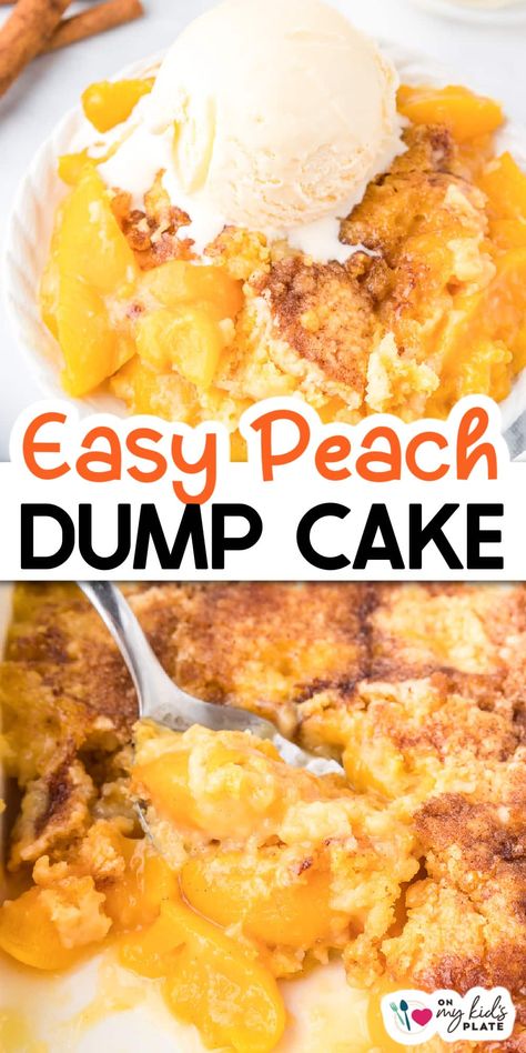 Peach Dump Cake Peach Cobbler Dump Cake With Fresh Peaches, Peach Cobbler Using Cake Mix And Canned Peaches, Dump Cake With Peaches, Peach Dump Cobbler 3 Ingredients, 3 Ingredient Cake Mix Cobbler, Dump Cobbler Peach, Cake Batter Peach Cobbler, Fresh Peaches Dump Cake, Dump Peach Cobbler Recipe