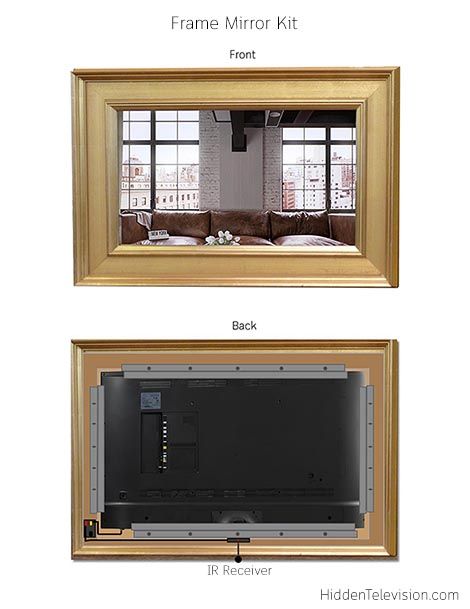 Frame Mirror Kit Diagram Frame Around Tv, Cornice Tv, Picture Frame Tv, Tv A Muro, Tv Over Fireplace, Tv Wall Cabinets, Mirror Tv, Hidden Tv, Mirror Frame Diy