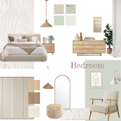 Scandinavian Bedroom Moodboard, Japandi Bedroom Design Mood Board, Bed Mood Board, Bedroom Mood Board Interior Design, Scandinavian Interior Design Bedroom, Winter Terrace, Mood Board Interior Design, Scandinavian Chest Of Drawers, Board Interior Design