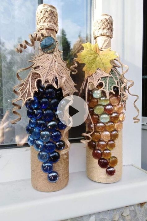 Wine Bottle Crafts Christmas, Asparagus Recipes, Bottle Centerpieces, Bottle Cap Art, Glass Bottle Diy, Diy Glass Bottle Crafts, Wine Glass Art, Jute Crafts, Creativity Art