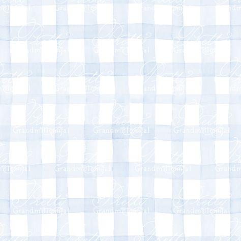 Gingham Illustration, Light Blue Gingham Wallpaper, Light Blue Gingham, Pattern Design Watercolor, Watercolor Plaid, Gingham Watercolor, Gingham Painting, Color Boards, Blue Patterns