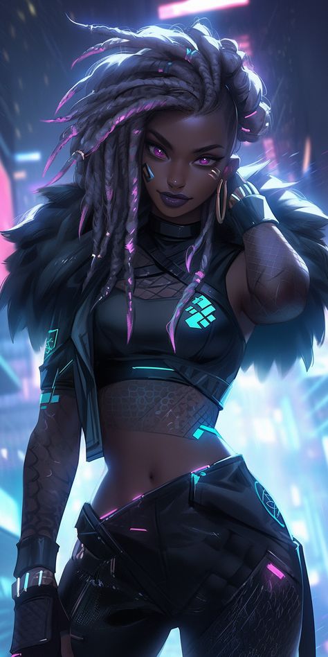 Character art created with Midjourney Ai #Artwork #Character #Fantasy #cyberpunk Cyberpunk Paladin, Cyberpunk Character Female, Cyberpunk Character Art Design, Futuristic Character Art, Sci Fi Concept Art Character Design, Female Cyberpunk Oc, Cyberpunk Fantasy Art, Cyberpunk Dnd Character Art, Female Alien Art