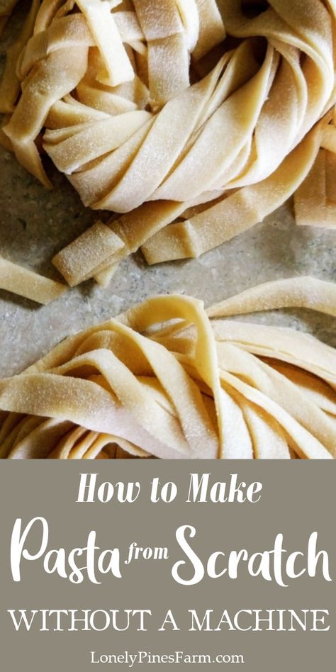 How To Make Pasta By Hand, Homemade Pasta Dough Without Machine, Homemade Pasta Easy Recipe, Easy Handmade Pasta, Homemade Fettucini Noodles Recipes, Pasta Dough Recipes Easy, How To Make Fettuccine Noodles, Homemade Alfredo Noodles, How To Make Fresh Pasta By Hand