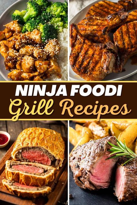 These Ninja Foodi Grill recipes couldn't be better! From steak to chicken to pork chops and veggies, you can make plenty of amazing meals with your Ninja Foodi Grill. Ninja Foodi Grill Recipes Vegetables, Ninja 7 In 1 Recipes, Ninja Smart Xl Grill Recipes, Foodi Grill Ninja Recipes, Ninja Foodie Grill Xl Recipes, Ninja Foodi Indoor Grill Recipes, Ninja Grill Chicken Recipes, Ninja Foodie Smart Xl Grill Recipes, Ninja Foodi 5 In 1 Recipes