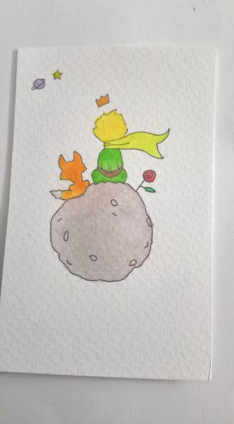 The Little Prince Drawing, Le Petit Prince Illustration, The Little Prince Aesthetic, The Little Prince Painting, Little Prince Drawing, Little Prince Painting, Maly Princ, Little Prince Illustration, Little Prince Watercolor