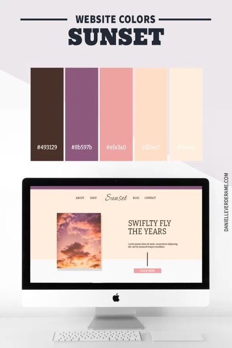 Sunny Color Combinations for Your Website Theme | Danielle Verderame Color Combination For Website, Website Color Themes, Website Colors, Website Color Schemes, Sunset Color Palette, Colorful Website, Sunrise Colors, Website Color Palette, Good Color Combinations