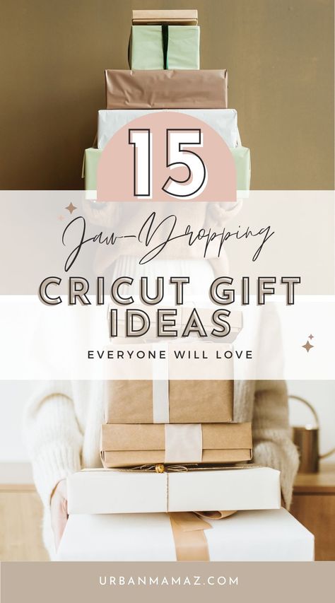 Looking for jaw-dropping Cricut gift ideas everyone will love? Check out this ultimate list of 15 mind blowing Cricut ideas for gifts. Christmas Gifts Cricut Diy, Cricut Gift Ideas For Family, Cricut Crafts Gifts, Cute Cricut Gift Ideas, Cricut Iron On Gift Ideas, Gift Ideas With Cricut Maker, Cricut Projects For Mom Gift Ideas, Diy Gifts Using Cricut, Cricuit Ideas For Christmas Gifts