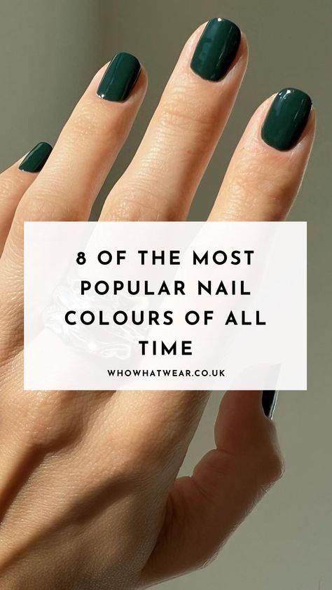 Neutral Nail Colours Shades, Nail Color Ideas Green, Regular Polish Manicure Ideas, Spring Colours Nails, Fingernail Dip Colors, Essential Nail Polish Colors, Spring Colours For Nails, Solid Nail Polish Ideas, Nail Colours For Tan Skin