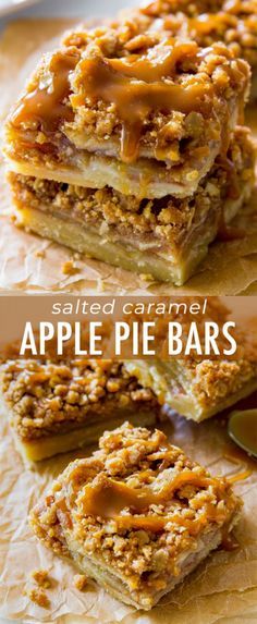 Caramel Apple Pie Bars, Thanksgiving Desserts Pie, Apple Recipes Healthy, Salted Caramel Apple Pie, Apple Pie Bars, Apple Recipes Easy, Thanksgiving Desserts Easy, Sally's Baking, Caramel Apple Pie