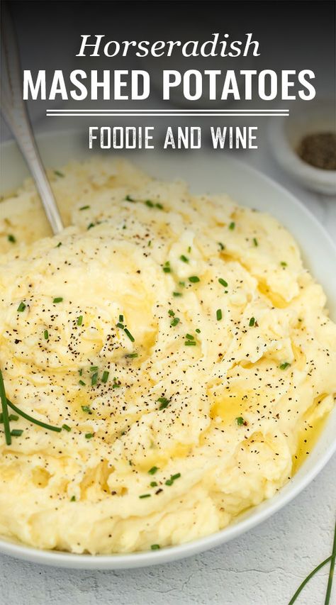 Horseradish Mashed Potatoes Recipes, Horseradish Mashed Potatoes Pioneer Woman, Uses For Horseradish, Recipes Using Horseradish, Recipes With Horseradish Sauce, Recipes With Horseradish, Horseradish Potatoes, Gourmet Mashed Potatoes, Xmas Meals