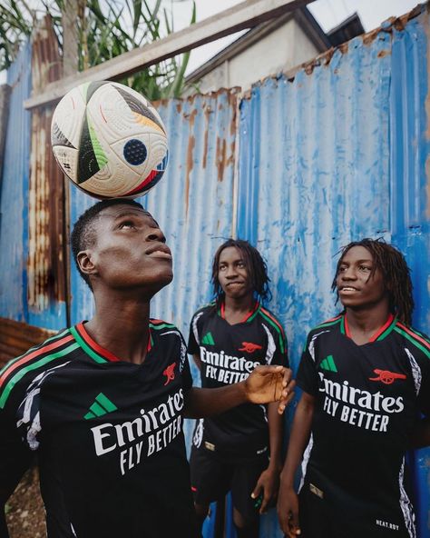 Arsenal FC reveals their fresh 2024/25 away kit, designed in collaboration with Sierra Leone’s own Foday Dumbuya’s @LabrumLondon and adidas — A winning combination of style and heritage! Leone Aesthetic, Arsenal Fc, Sierra Leone, Arsenal, Football, Adidas, On Instagram, Design, American Football