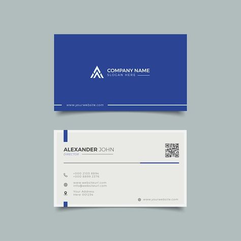 Blue And White Business Cards, Business Card Design Corporate, Corporate Name Card, Business Card Company, Business Card Corporate, Blue Name Card, Name Card Design Business, Visiting Cards Design Business, Business Card Design Layout