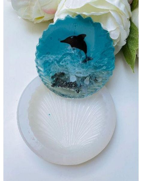 Sea Shell Coasters, Epoxy Tray, Coaster Mold, Shell Tray, Resin Sea, Material Properties, Resin Coaster, Candle Tray, Crafts Beautiful