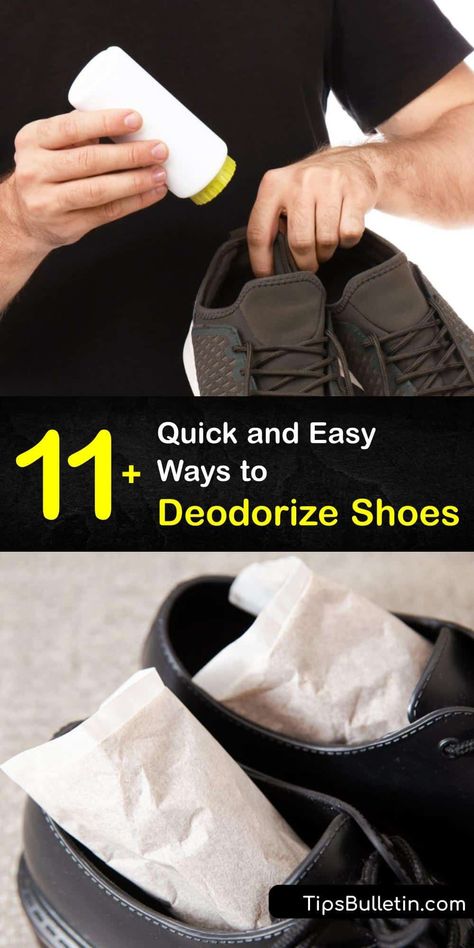 No one likes smelly feet, and walking around with bad foot odor is embarrassing. Learn how to get rid of an unpleasant odor in a smelly shoe using kitty litter, coffee grounds, baking soda, and more, and ways to clean odor-causing bacteria in a stinky shoe. #howto #deodorize #stinky #shoes How To Deodorize Shoes, Stinky Feet Remedy, Homemade Shoes, Stinky Shoes, Smell Remover, Diy Household Cleaners, Smelly Shoes, Deodorize Shoes, Kitty Litter