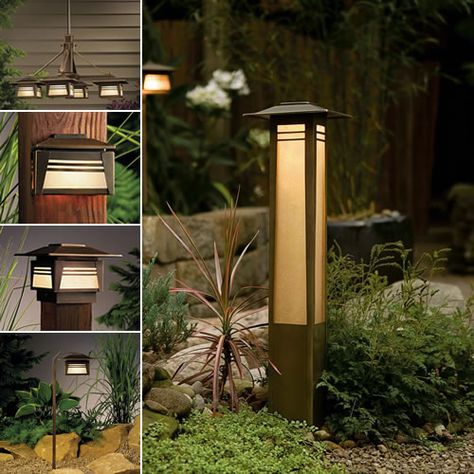 Zen Garden Landscape, Japanese Garden Lighting, Landscaping Lights, Low Voltage Outdoor Lighting, Japanese Inspired Garden, Entrance Lighting, Yard Area, Solar Path Lights, Garden Pond Design