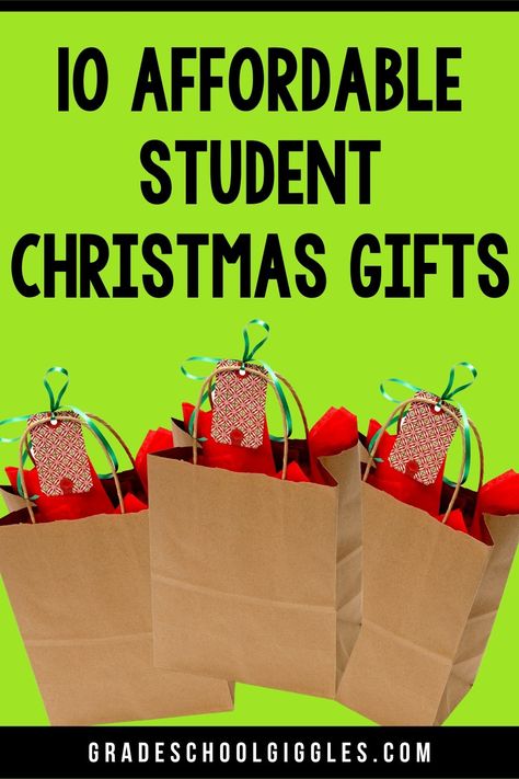 Are you looking for student Christmas gift ideas? If you're a teacher looking for affordable ideas for classroom gifts you can give your students, this blog post is for you. I've done the leg work and put together 10 affordable ideas for student Christmas presents that are perfect for elementary school kids. So, check out these 10 easy and affordable gift ideas for the holidays. Christmas Gift Ideas From Teachers To Students, From Teacher To Student Gifts Christmas, Cute Class Christmas Gifts, Student Christmas Gifts From Teacher Gloves, Christmas Gift Teacher To Student, Christmas Gifts For Third Grade Students, Christmas Presents To Students From Teacher, School Christmas Presents For Parents, Christmas Gifts For Pupils