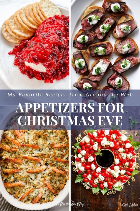 One of my favorite days of the year is hosting my family on Christmas Eve in our home. We gather together, my siblings, their in-laws, and my parents, around our dining room table overflowing with holiday appetizers. Today I’m sharing... Read More The post 8 Easy Appetizers for Christmas Eve appeared first on Caitlin Houston. Christmas Canapés, Christmas Bites, Christmas Party Appetizers, Christmas Eve Appetizers, Xmas Appetizers, Christmas Finger Foods, Best Christmas Appetizers, Christmas Potluck, Holiday Party Appetizers