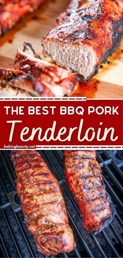 Serve this best of all pork tenderloin recipes on your weeknight dinner for a true BBQ feast! This Pork Tenderloin is made with simple ingredients but has a wonderfully sweet and smokey flavor and it can be made on the grill or in your oven. Don't miss this! Barbecue Pork Tenderloin, Pork Loin Oven, Kid Friendly Casseroles, Bbq Pork Loin, Easy Summer Grilling Recipes, Bbq Feast, Pork Tenderloin Oven, Bbq Pork Tenderloin, Homemade Barbecue