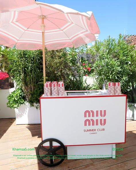 Under the radiant Cannes sun, Miu Miu’s exclusive Summer Club experience unfolded at Plage L’Ecrin, seamlessly blending vintage glamour with contemporary chic. Co-hosted by the iconic @caradelevingne, the event featured an intimate luncheon, nostalgic beach games, and bespoke hospitality. The day was marked by a dreamy tableau of vintage stripes and unmistakable @miumiu flair, creating an idyllic escape for a star-studded guest list. A day of timeless elegance and unforgettable moments, Miu... Beach Club Aesthetic, Experiential Marketing Events, Vintage Stripes, Summer Fest, Summer Club, Ice Cream Cart, Day Club, Summer Marketing, Beach Games