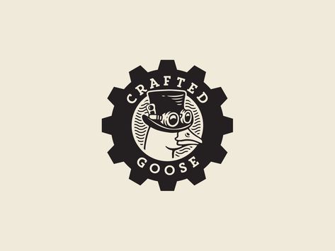 Crafted Goose by Nebojsa Matkovic on Dribbble Steampunk Logo, Photoshop Poster Design, Brewery Logo, Photoshop Poster, Directory Design, Steampunk Design, Design Jobs, Logo Images, Design Assets