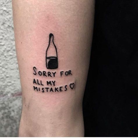 Sorry For All My Mistakes, Mistakes Tattoo, Related Tattoos, Happiness Tattoo, Cherub Tattoo, Grunge Tattoo, Tattoo Pictures, Wrist Tattoos For Guys, Geniale Tattoos