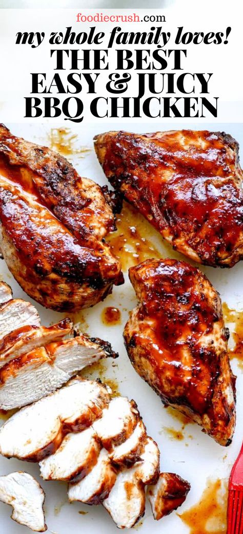 Bbq Chicken Breast Recipe, Bbq Grilled Chicken Recipes, Best Bbq Chicken, Recipes Sides, Easy Bbq Chicken, Bbq Chicken Breast, Grilled Bbq Chicken, Baked Bbq Chicken, Chicken Breast Recipes Baked