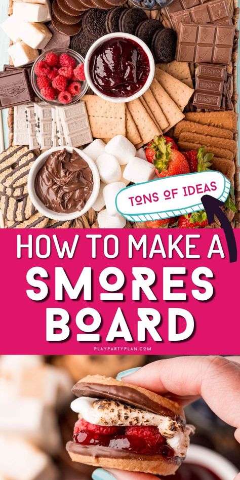 S’mores Board With Fire, Smore Board Ideas, S’more Charcuterie, Easy S’mores Board, Smores Platter Ideas, S’mores Board Ideas, S’mores Charcuterie Board, S’mores Board, Bring Your Own Board Party