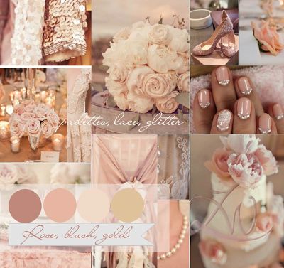 gorgeous dusty rose and champagne wedding inspiration. Check out the blog! (EXACTLY THE COLORS I WANT!) Pink And Champagne Wedding, Champagne Wedding Colors, Tan Wedding, Nye Wedding, Pink And Gold Wedding, Rose Champagne, Gold Wedding Decorations, Palette Ideas, Wedding Tea