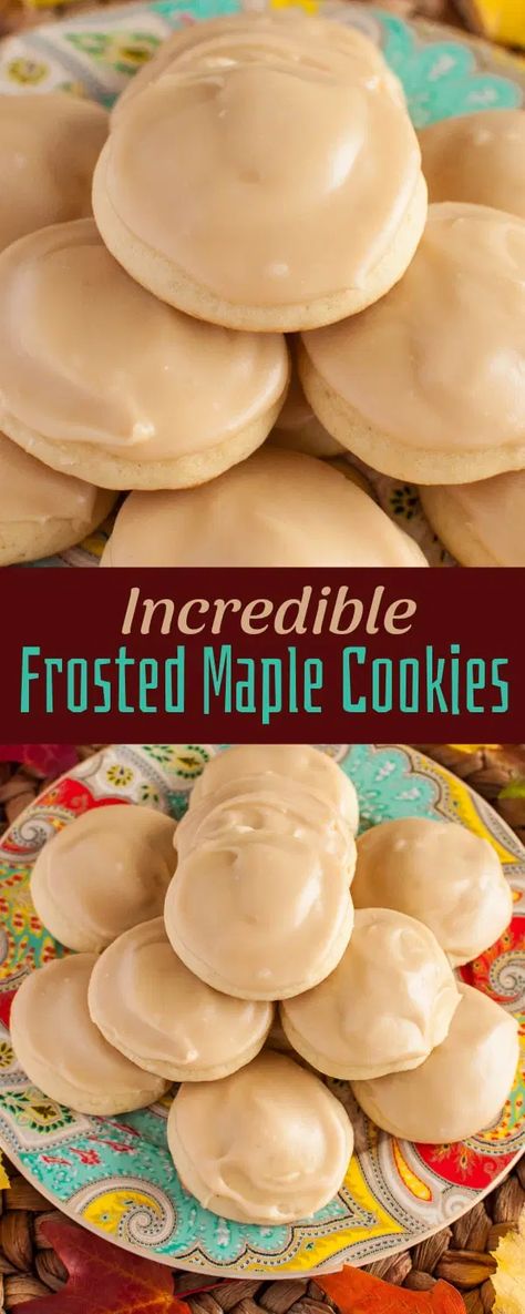 Maple Dessert Recipes, Fluffy Cookies, Maple Desserts, Maple Icing, Maple Cookies, Oreo Dessert, Baking Sweets, Yummy Sweets, Cookies Recipes Christmas