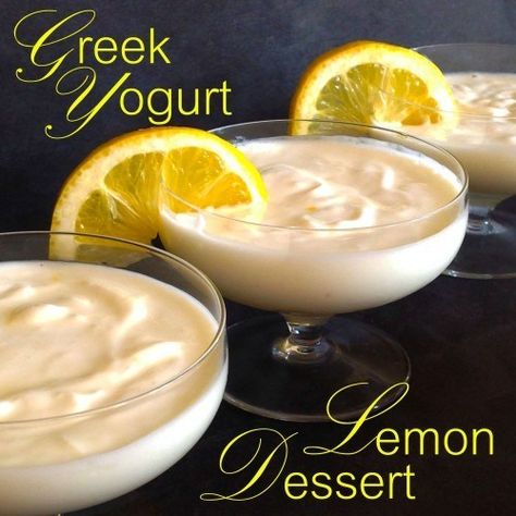 Greek Yogurt Lemon Delight, The 3-Minute Dessert | Once Again, My Dear Irene Lemon Yogurt Recipe, Plain Greek Yogurt Recipes, Lemon Desserts Healthy, Whipped Greek Yogurt, Baked Custard Recipe, Greek Yogurt Recipe, Lemon Delight, Lemon Greek Yogurt, Greek Yogurt Toppings