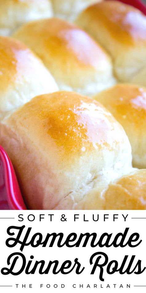 Aunt Shirley's Famous Homemade Dinner Rolls from The Food Charlatan. These buttery Dinner Rolls are so light, so fluffy, with SO much heavenly buttery goodness. Who needs dinner when you've got these dinner rolls?? I could eat the whole batch. My Aunt Shirley is basically the baking queen. This is her famous dinner roll recipe! The buttery flavor is amazing. They're the perfect dinner roll for every holiday - Thanksgiving, Christmas, Easter, you name it. I love making them for Sunday dinner. Best Homemade Dinner Rolls, Dinner Rolls Recipe Homemade, Buttery Dinner Rolls, Dinner Roll Recipe, Thanksgiving Rolls, Yeast Rolls Recipe, No Yeast Dinner Rolls, Fluffy Dinner Rolls, The Food Charlatan