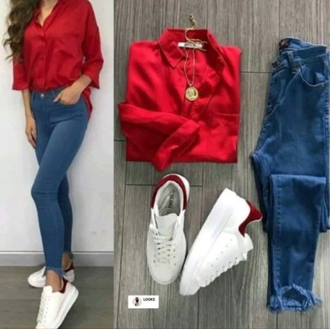 Áo Blu, Outfits Con Jeans, Dresses Casual Winter, Causual Outfits, Casual Work Outfits, Work Outfits Women, Girls Fashion Clothes, Fashion Mode, Mode Inspiration