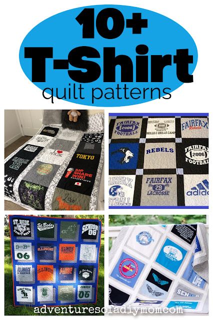 Make a memory quilt from t-shirts with these patterns. A variety of different styles of t-shirt quilts to make for graduation, weddings, or special occasions. Tshirt Quilt Tutorial, Alabama Quilt, Tshirt Quilt Diy, Tshirt Quilt Pattern, Quilt Diy, Diy Quilting, Tee Shirt Quilt, Diy Mom, Memory Blanket