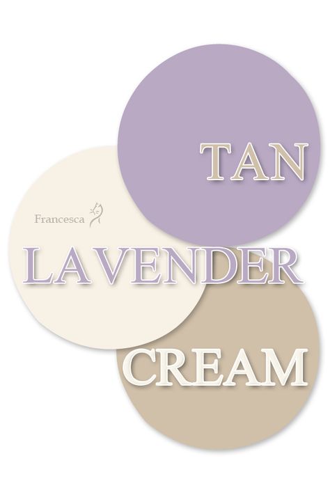 Cream Color Matching Colors, Lilac Beige Color Palette, Lilac And Neutral Color Palette, Lavender Color Meaning, Color Combinations With Lavender, Aesthetic Room Colour Combination, Lilac And Cream Colour Palette, Cream And Tan Outfit, Lavender And Cream Color Palette