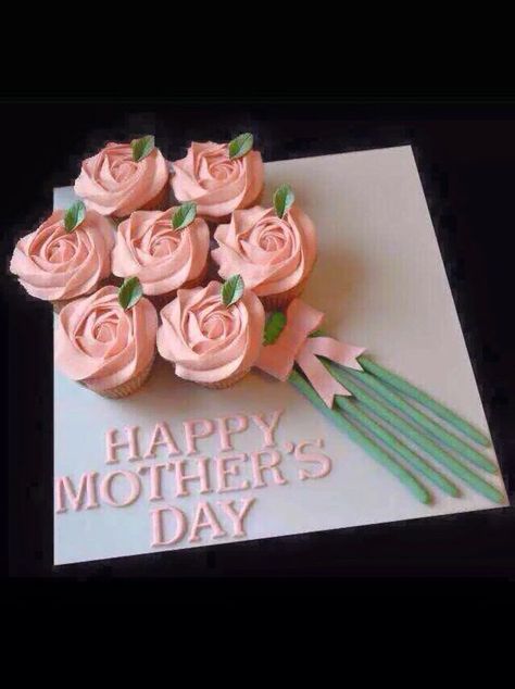 Mothers Day Desserts, Mothers Day Cupcakes, Cupcake Cake Designs, Mothers Day Cake, Cupcake Bouquet, Cupcake Designs, Flower Cupcakes, Cute Birthday Cakes, Just Cakes