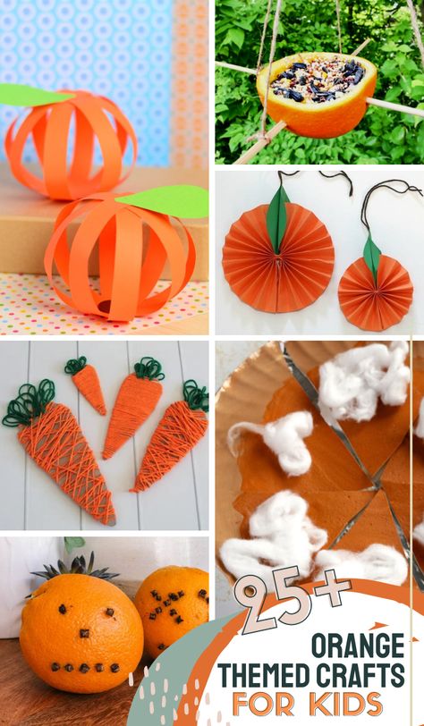 Are you looking for fun Orange Crafts for Kids? Check out this list of crafts that use orange and teach about the color orange! #orangecrafts #preschoolcrafts #easycrafts #3boysandadog Preschool Orange Crafts, Orange Art For Preschoolers, Orange Crafts For Kids, Orange Craft Preschool, Orange Art And Craft For Preschool, Orange Art Preschool, Preschool Orange Activities, Orange Fruit Craft, Orange Activity For Preschool