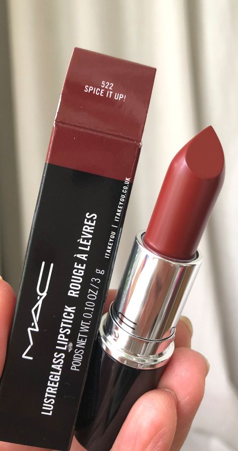 Mac Spice It Up Lipstick, Spice It Up Mac Lipstick, Mac Cosmetics Aesthetic, Mac Spice It Up, Top Mac Lipsticks, Mac Spice, Mac Lipstick Colors, Storybook Cosmetics, Mac Lipstick Shades